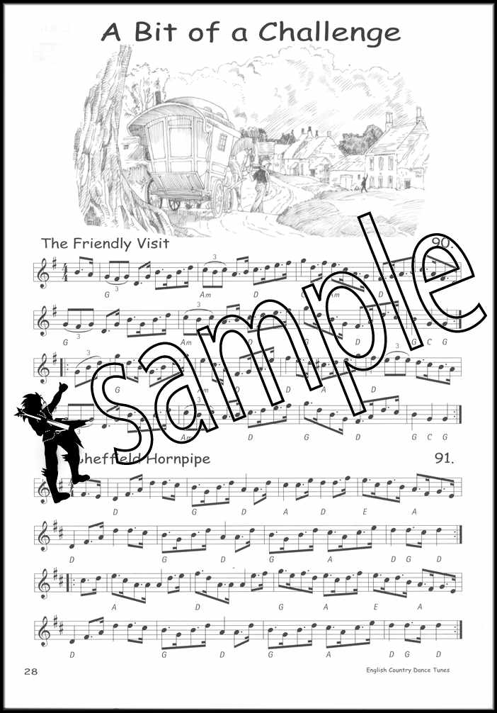 3rd sample page from English Country Dance Tunes Music Book