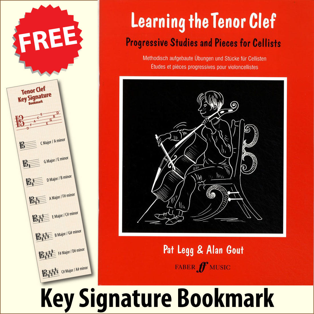 front cover of Learning The Tenor Clef together with free Tenor Clef bookmark