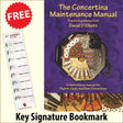 front cover of The Concertina Maintenance Manual together with free Treble Clef bookmark