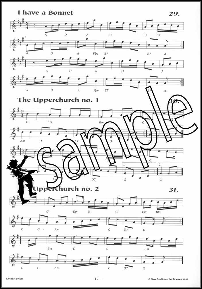 2nd sample page from 100 Irish Polkas Music Book