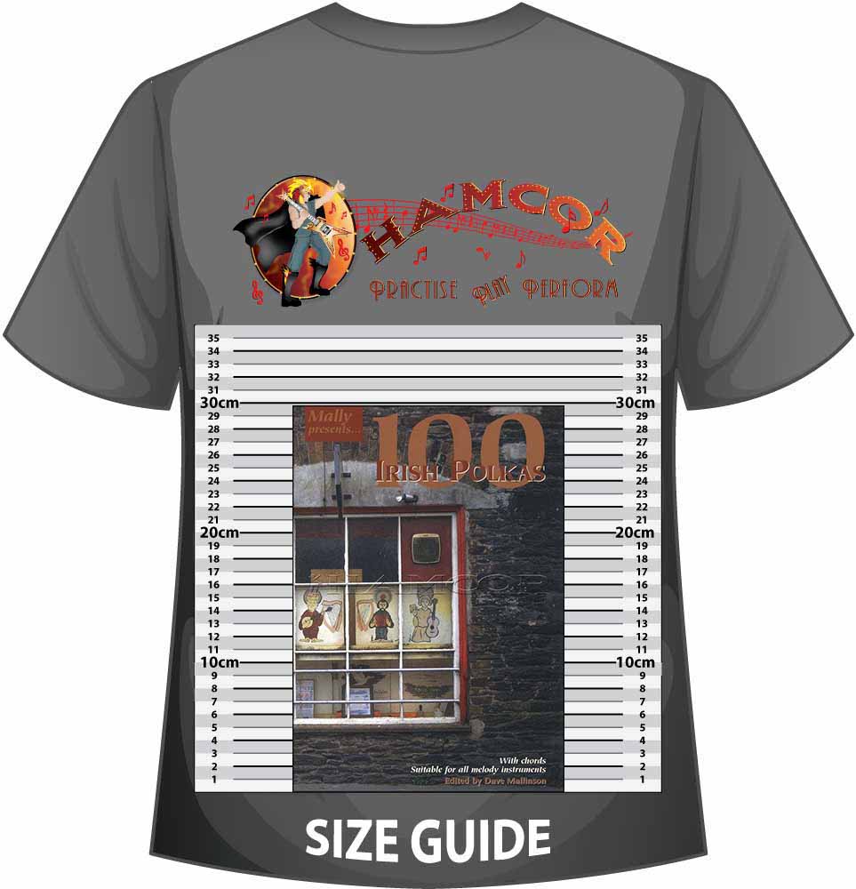 front cover of 100 Irish Polkas Music Book on a size guide