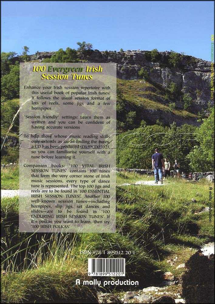 back cover of 100 Evergreen Irish Session Tunes Music Book