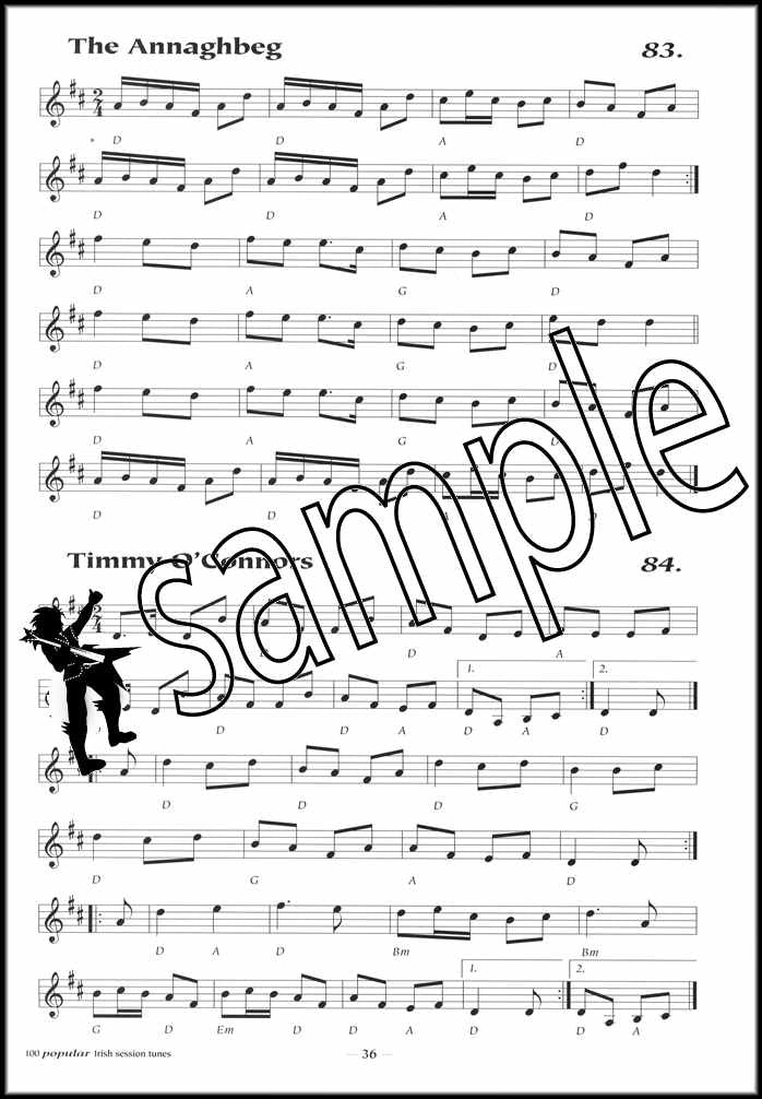 3rd sample page from 100 Popular Irish Session Tunes Music Book