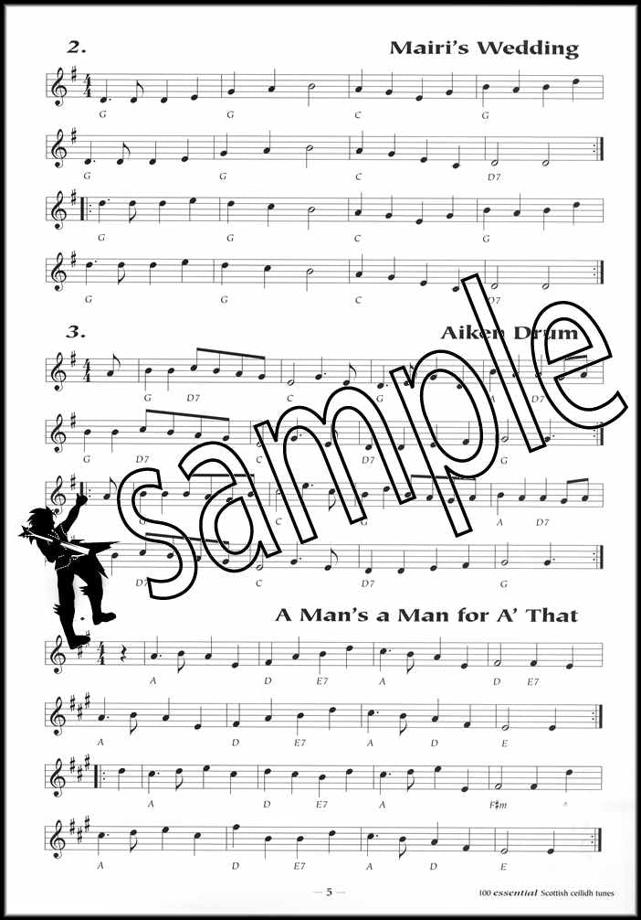 1st sample page from 100 Essential Scottish Ceilidh Tunes Music Book