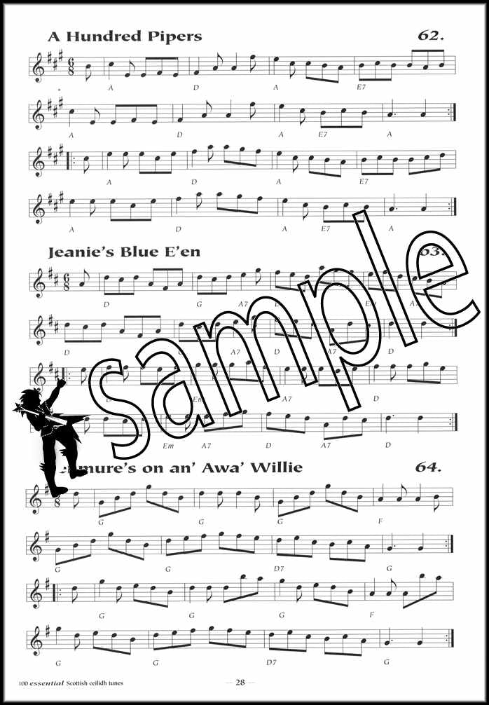 2nd sample page from 100 Essential Scottish Ceilidh Tunes Music Book