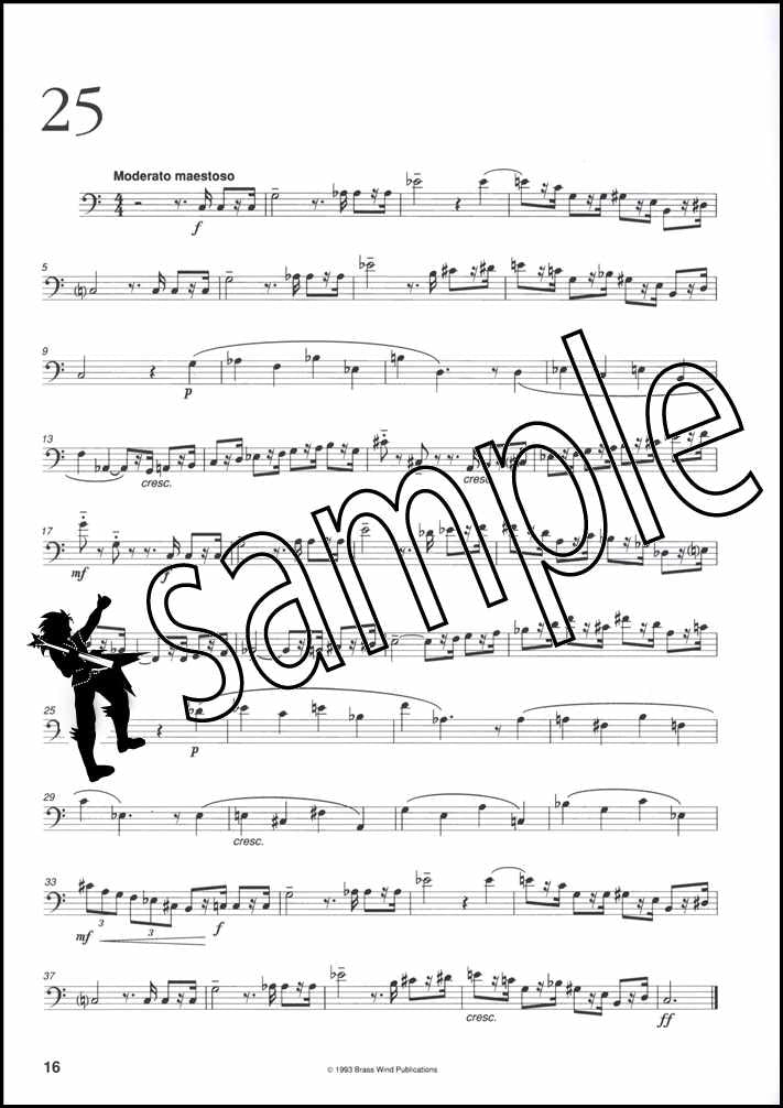 back cover of Splinters of Bone Studies for Trombone Bass Clef by Derek Bourgeois