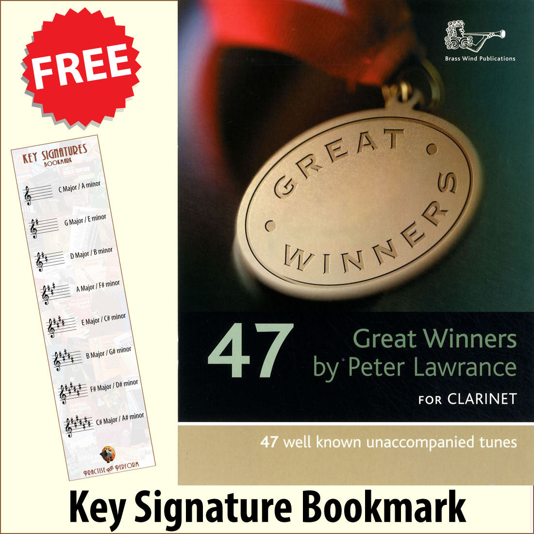front cover of Great Winners Clarinet Book Only together with free Treble Clef bookmark
