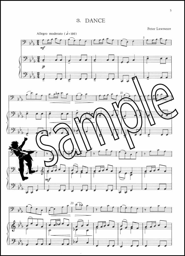 2nd sample page from Badinage for Trombone / Euphonium Treble Clef by Peter Lawrance