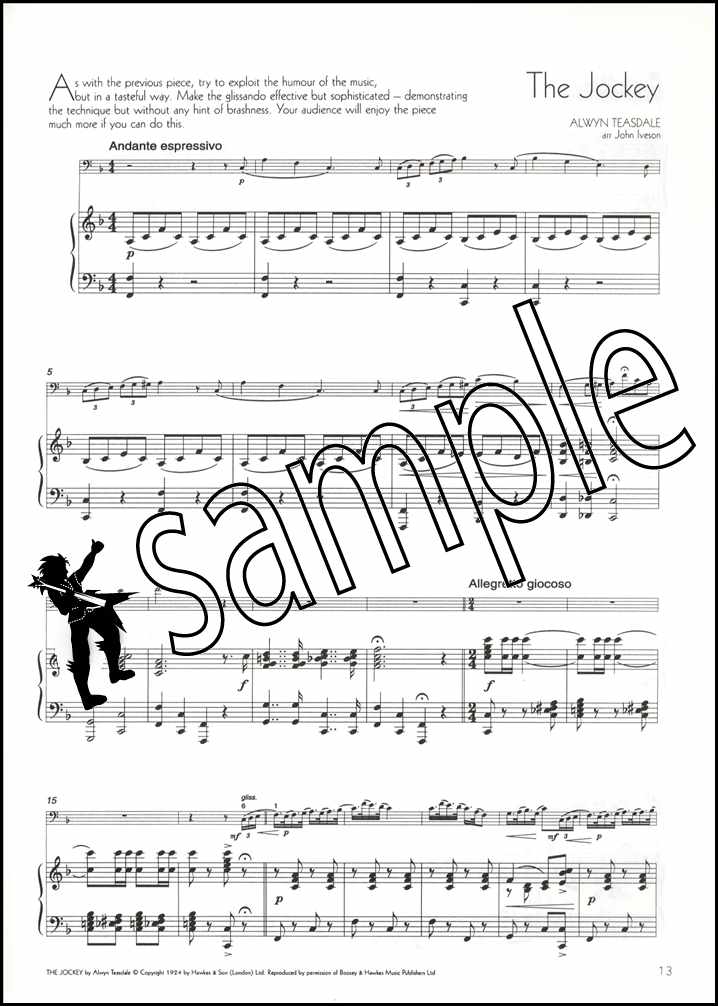 2nd sample page from The Sunny Side of the Street for Trombone / Euphonium Bass Clef
