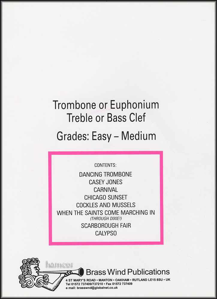 back cover of All Jazzed Up for Trombone Bass Clef Book/CD