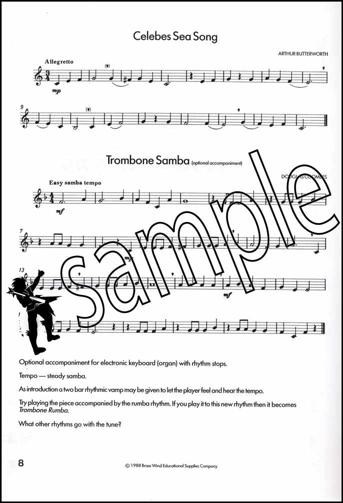 2nd sample page from Keynotes Album for Trombone Treble Clef