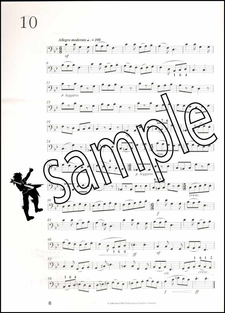 2nd sample page from Bone of Contention for Trombone Bass Clef by Derek Bourgeois