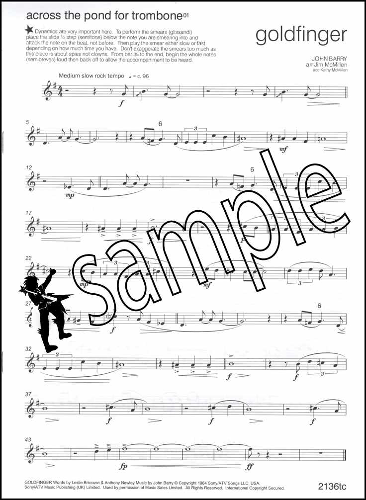 1st sample page from Across the Pond 1 for Trombone Treble Clef Book Only by Jim McMillen