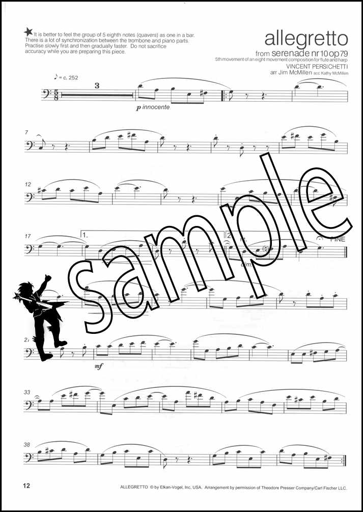 2nd sample page from Across the Pond 1 for Trombone Bass Clef Book Only by Jim McMillen