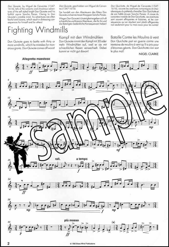 1st sample page from Sketches from Don Quixote for Tuba Treble Clef by Nigel Clarke
