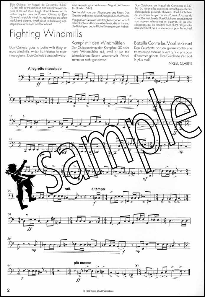 1st sample page from Sketches from Don Quixote for Tuba Bass Clef by Nigel Clarke