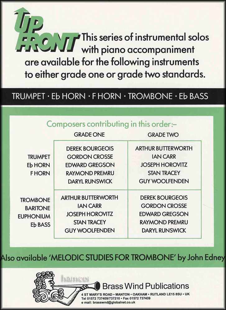 back cover of Up Front Album for Eb Bass/Tuba Book 1 Bass Clef