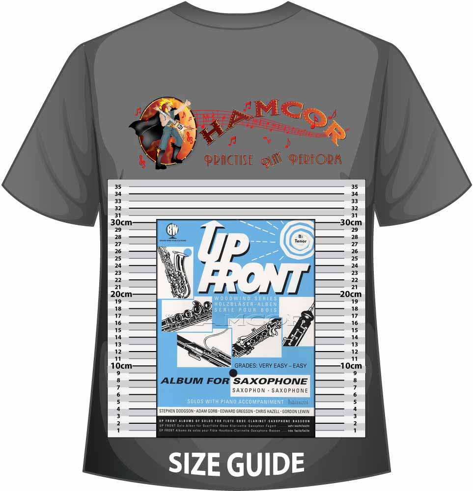 front cover of Up Front Album for Tenor Saxophone on a size guide