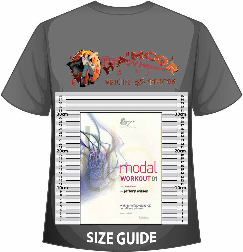 front cover of Modal Workout 01 for Alto Saxophone Book/CD by Jeffery Wilson on a size guide