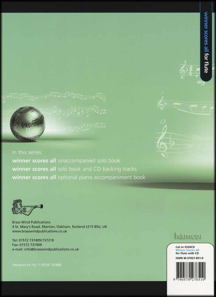 back cover of Winner Scores All Flute Book/CD