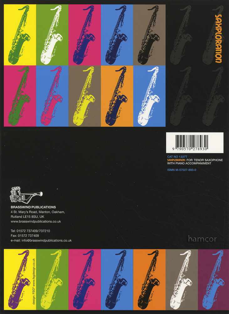back cover of Saxploration for Tenor Saxophone by Jeffery Wilson