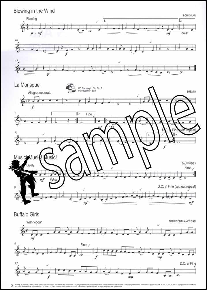 1st sample page from Winner Scores All Trumpet Euphonium Trombone Book/CD