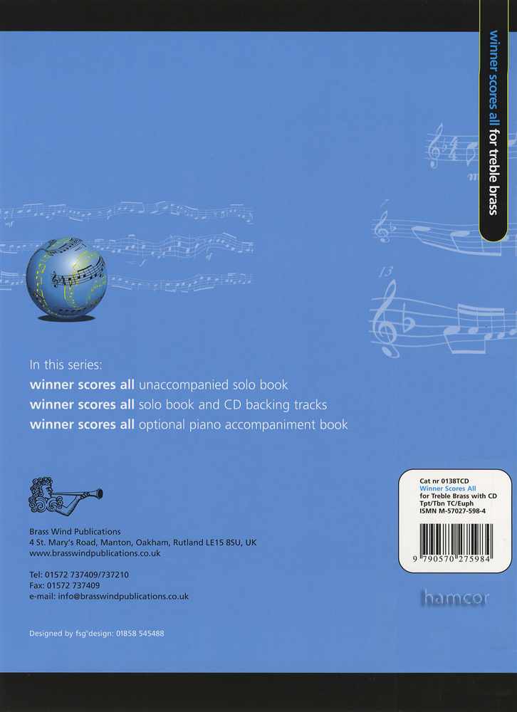 back cover of Winner Scores All Trumpet Euphonium Trombone Book/CD