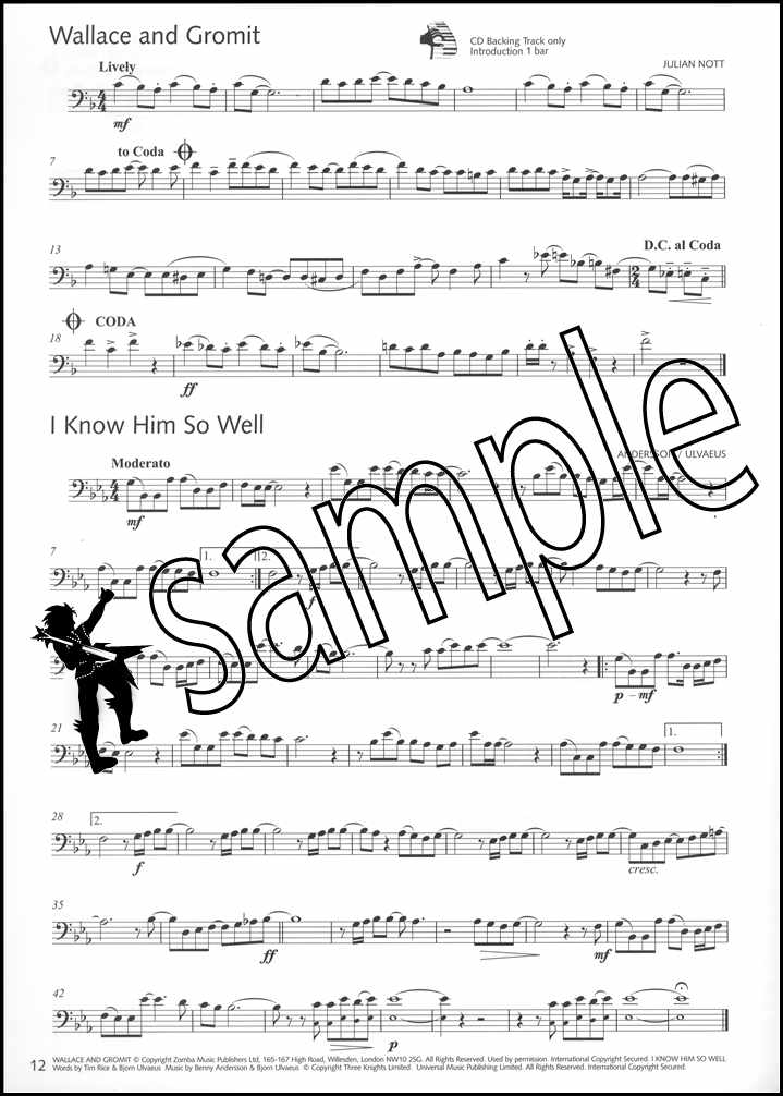 2nd sample page from Great Winners Trombone Bass Clef Book/CD
