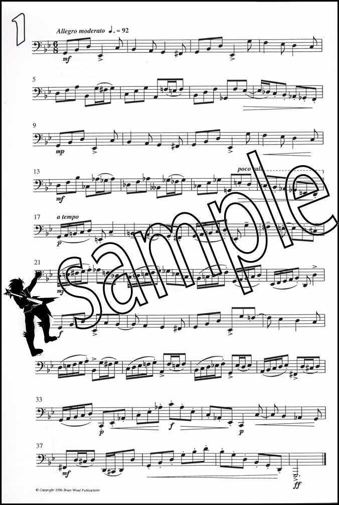 1st sample page from Fantasy Pieces for Tuba Bass Clef by Derek Bourgeois