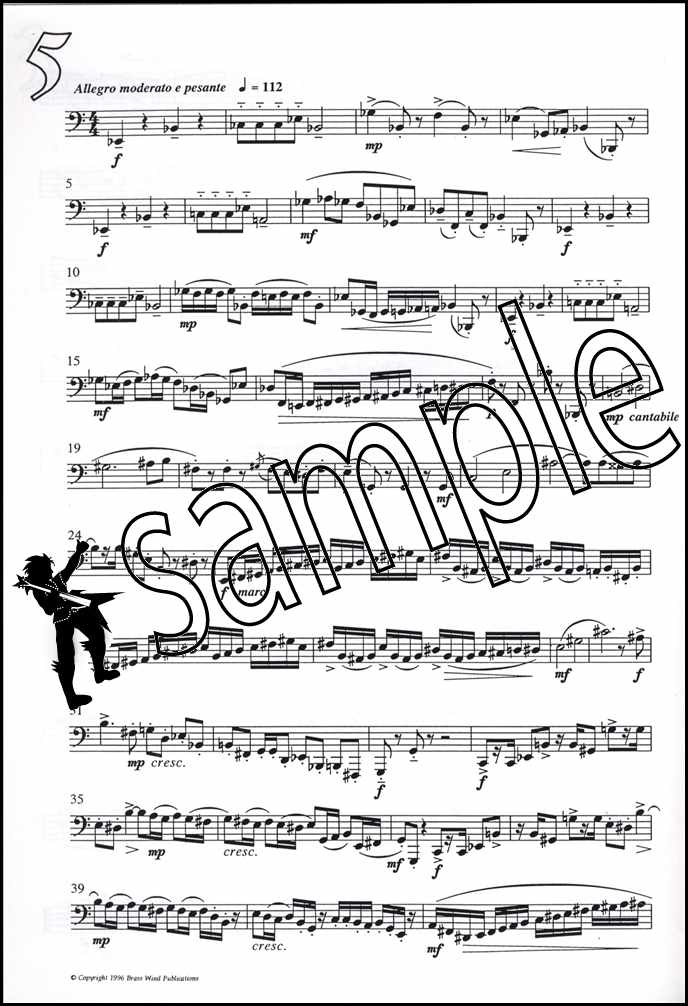 2nd sample page from Fantasy Pieces for Tuba Bass Clef by Derek Bourgeois