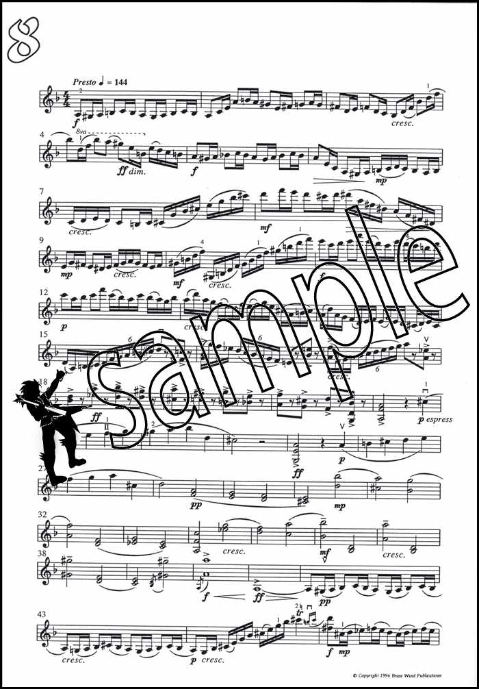 3rd sample page from Fantasy Pieces for Violin by Derek Bourgeois