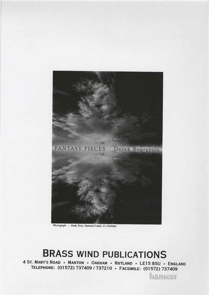 back cover of Fantasy Pieces for Violin by Derek Bourgeois