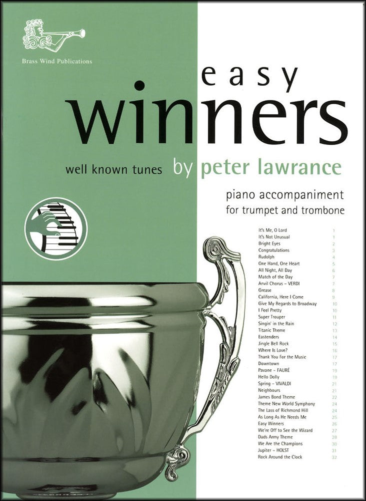front cover of Easy Winners Piano Accompaniment for Trumpet & Trombone