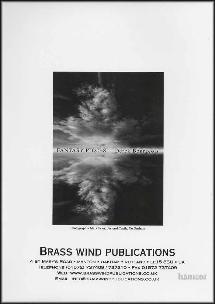 back cover of Fantasy Pieces for Trumpet by Derek Bourgeois