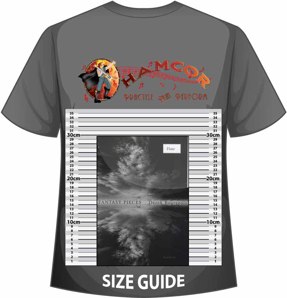 front cover of Fantasy Pieces for Flute by Derek Bourgeois on a size guide