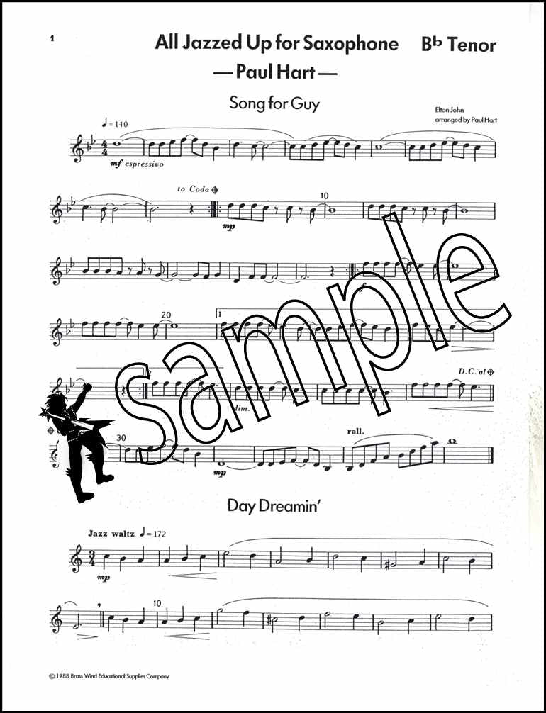 1st sample page from All Jazzed Up for Tenor Saxophone by Paul Hart