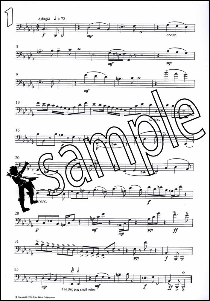 1st sample page from Fantasy Pieces for Tenor Trombone Bass Clef by Derek Bourgeois