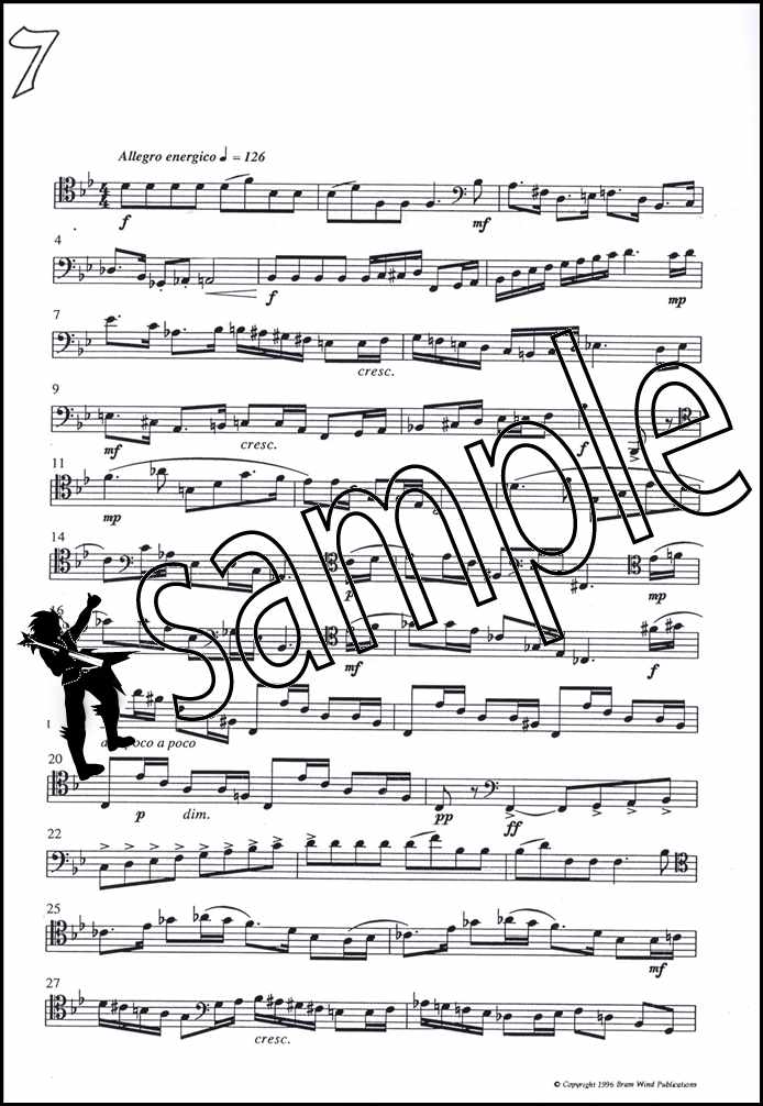 3rd sample page from Fantasy Pieces for Tenor Trombone Bass Clef by Derek Bourgeois