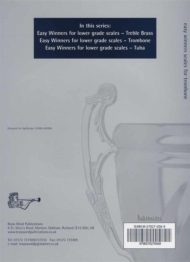 back cover of Easy Winners for Trombone Lower Grade Scales