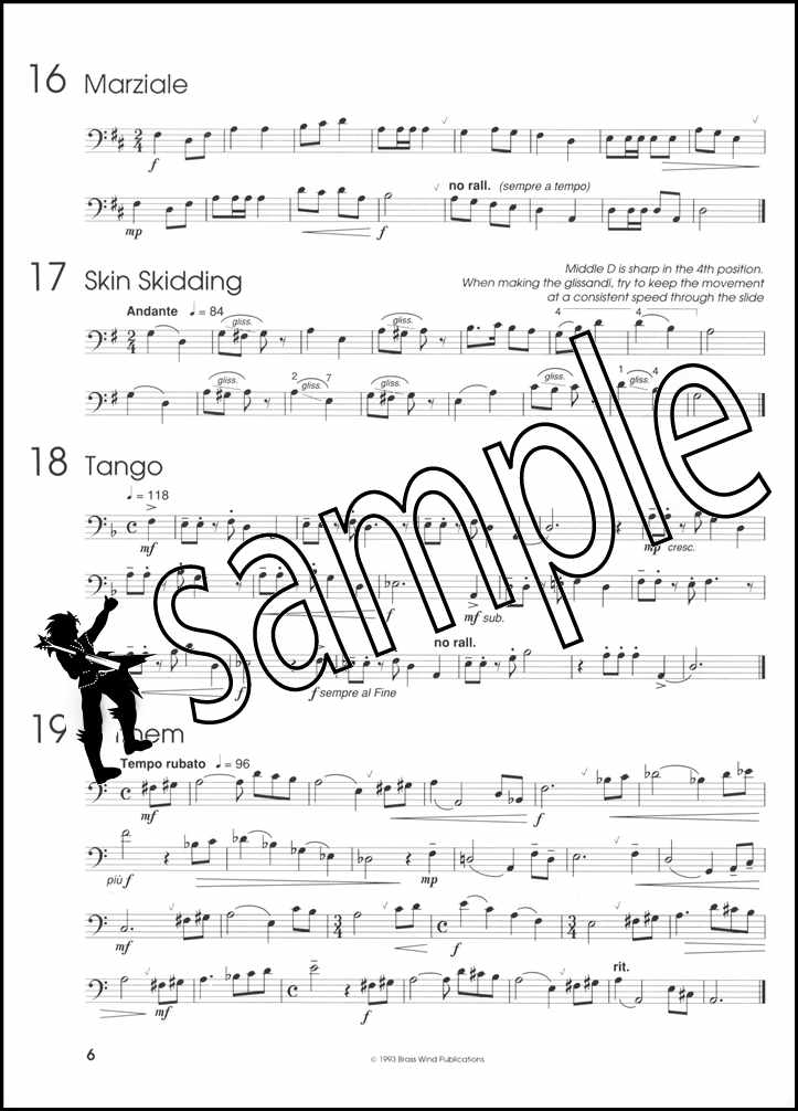2nd sample page from Up Front Melodic Studies for Trombone Book 2 Bass Clef