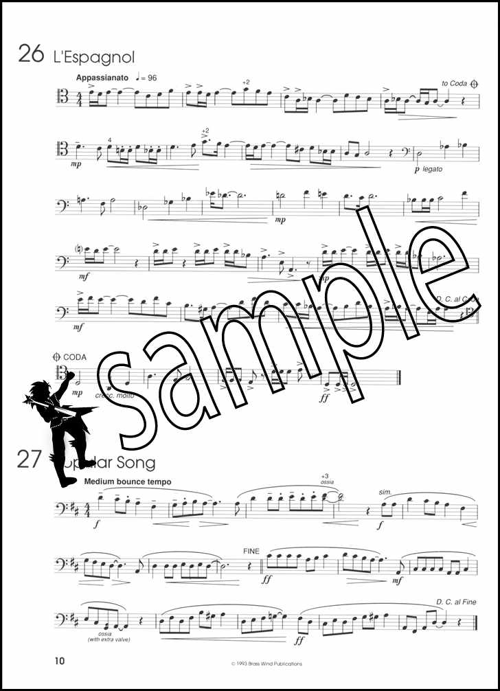 3rd sample page from Up Front Melodic Studies for Trombone Book 2 Bass Clef