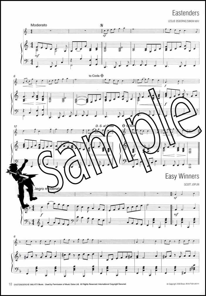 2nd sample page from Easy Winners Piano Accompaniment for Flute