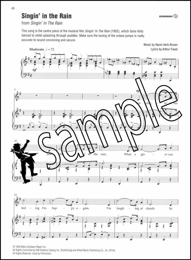 2nd sample page from The Best of Grades 1-3 Singing High Voice Book/Audio by Heidi Pegler