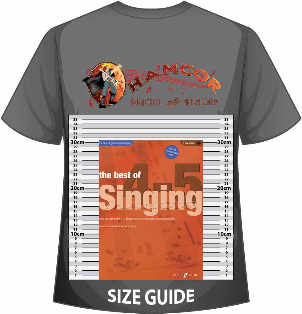 front cover of The Best of Grades 4-5 Singing Low Voice Book/Audio by Heidi Pegler on a size guide