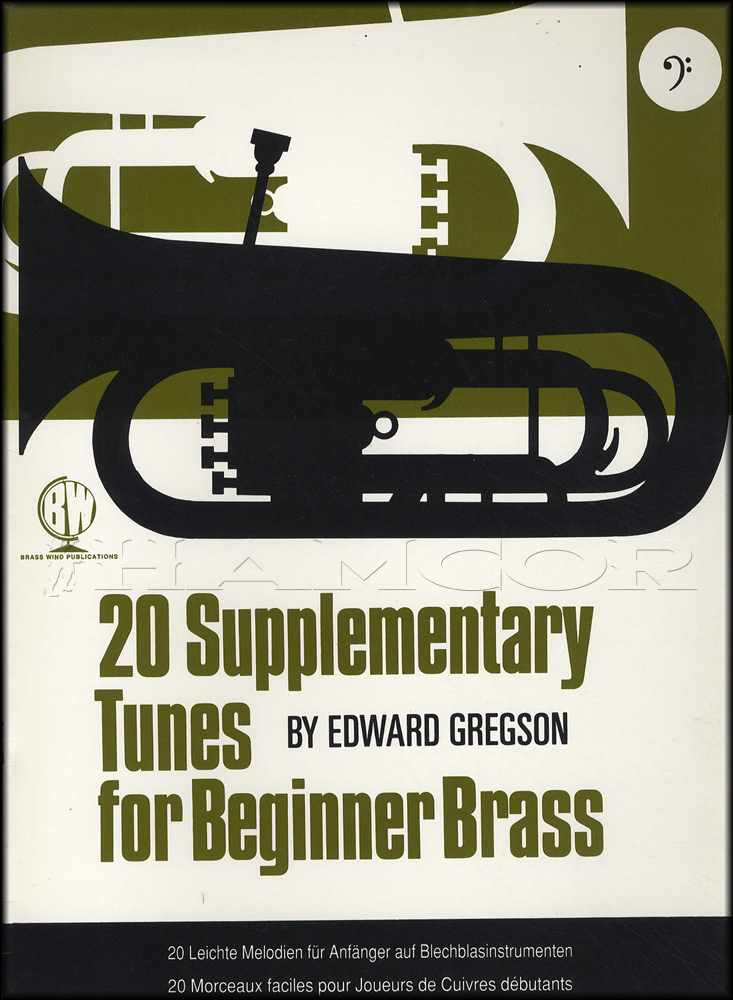 front cover of 20 Supplementary Tunes for Beginner Brass Bass Clef by Edward Gregson