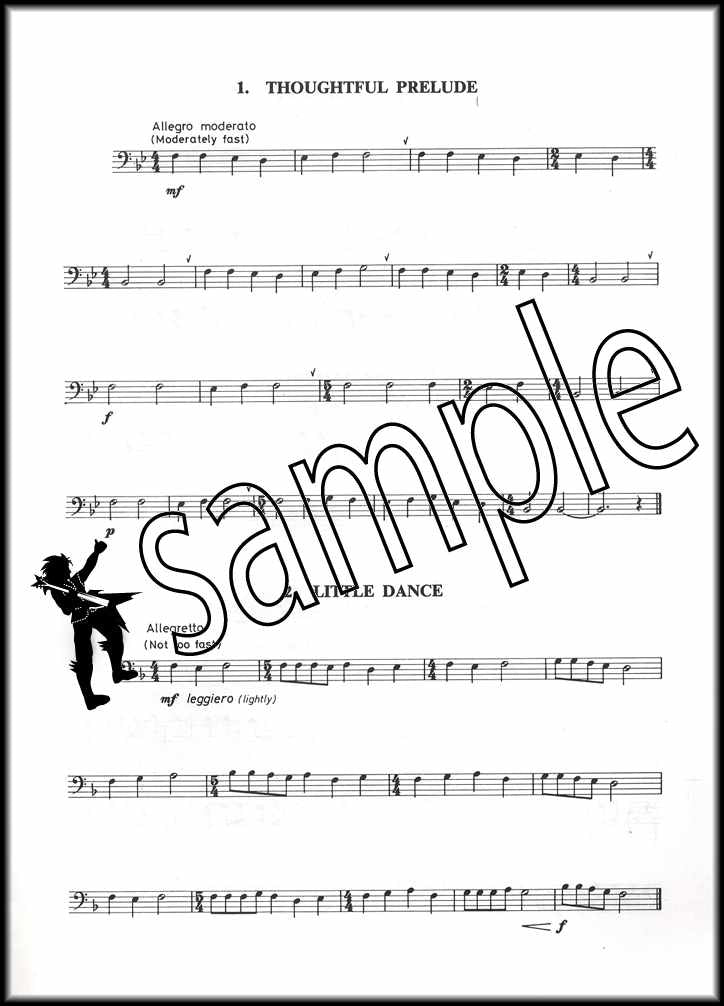 1st sample page from 20 Supplementary Tunes for Beginner Brass Bass Clef by Edward Gregson
