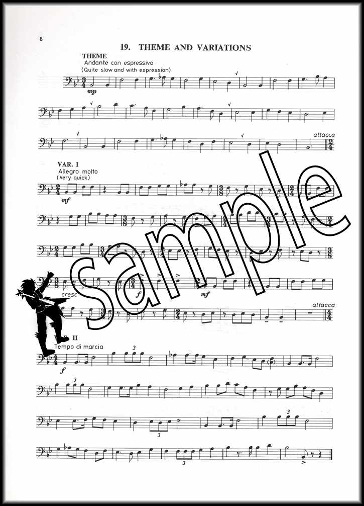 3rd sample page from 20 Supplementary Tunes for Beginner Brass Bass Clef by Edward Gregson