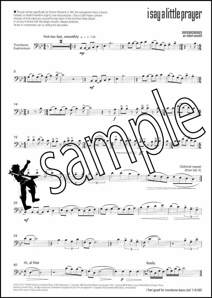 1st sample page from I Feel Good for Trombone/Euphonium Bass Clef by Robert Ramskill