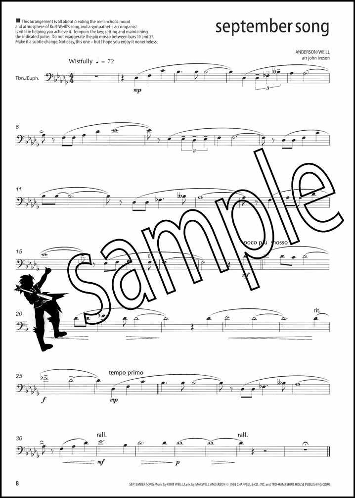 2nd sample page from Paper Moon for Trombone/Euphonium Bass Clef