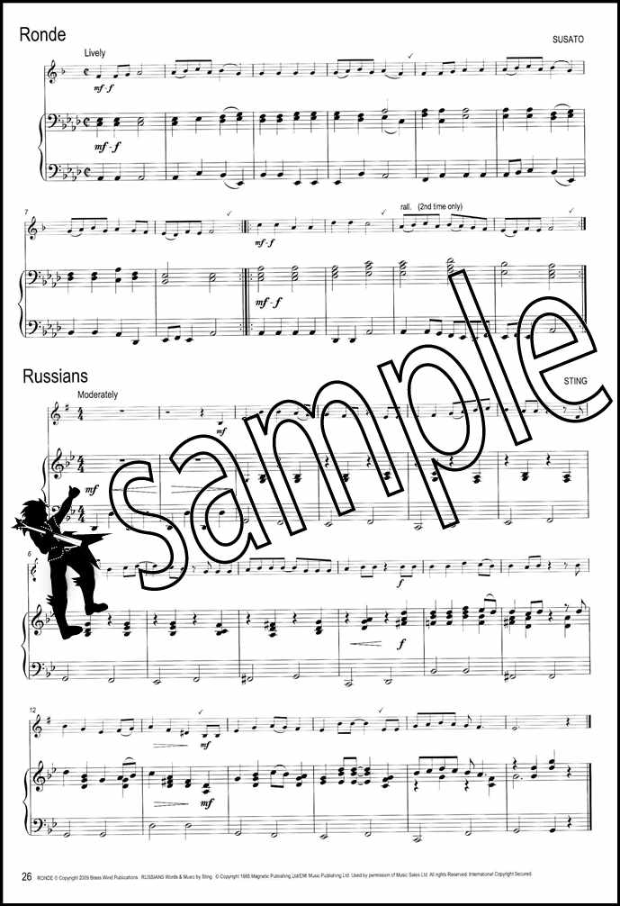 3rd sample page from Winner Scores All Piano Accompaniment for Eb Horn
